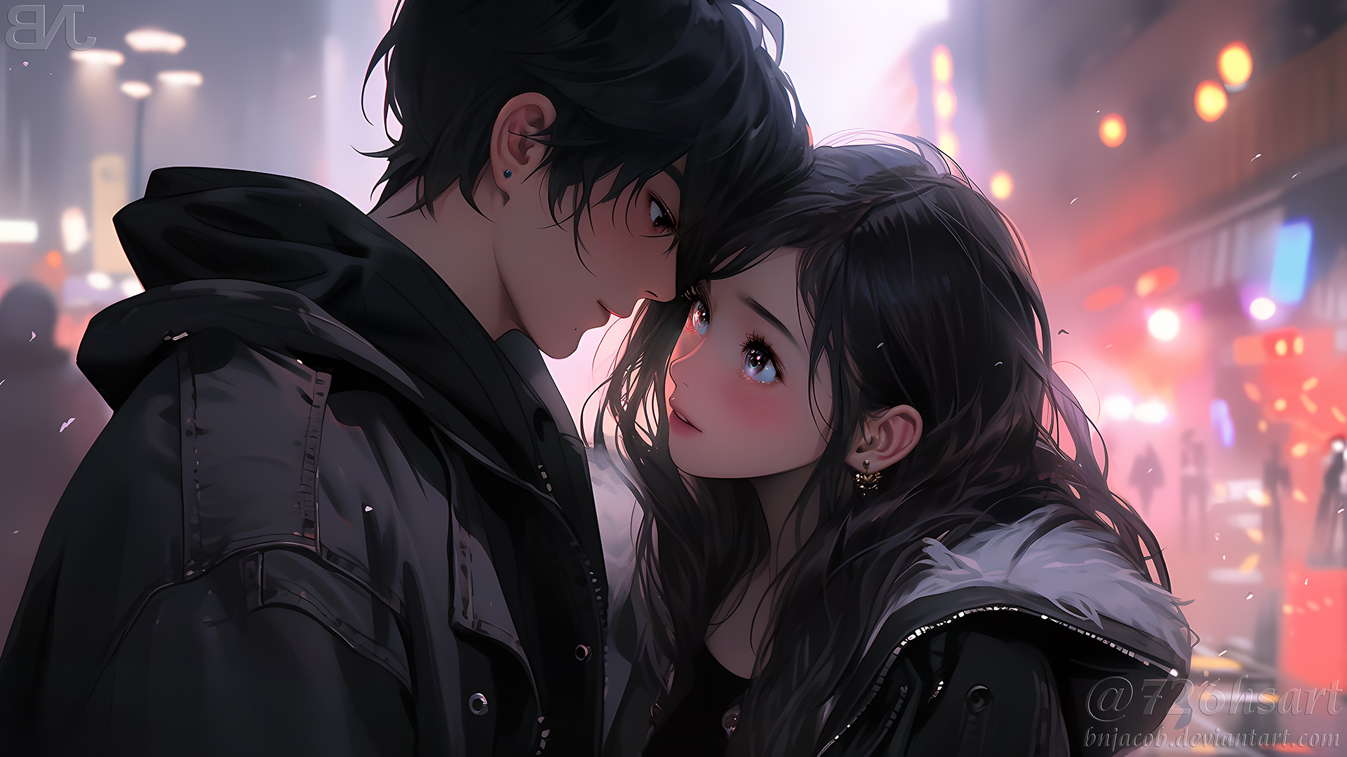Anime couple cuddling wallpapers