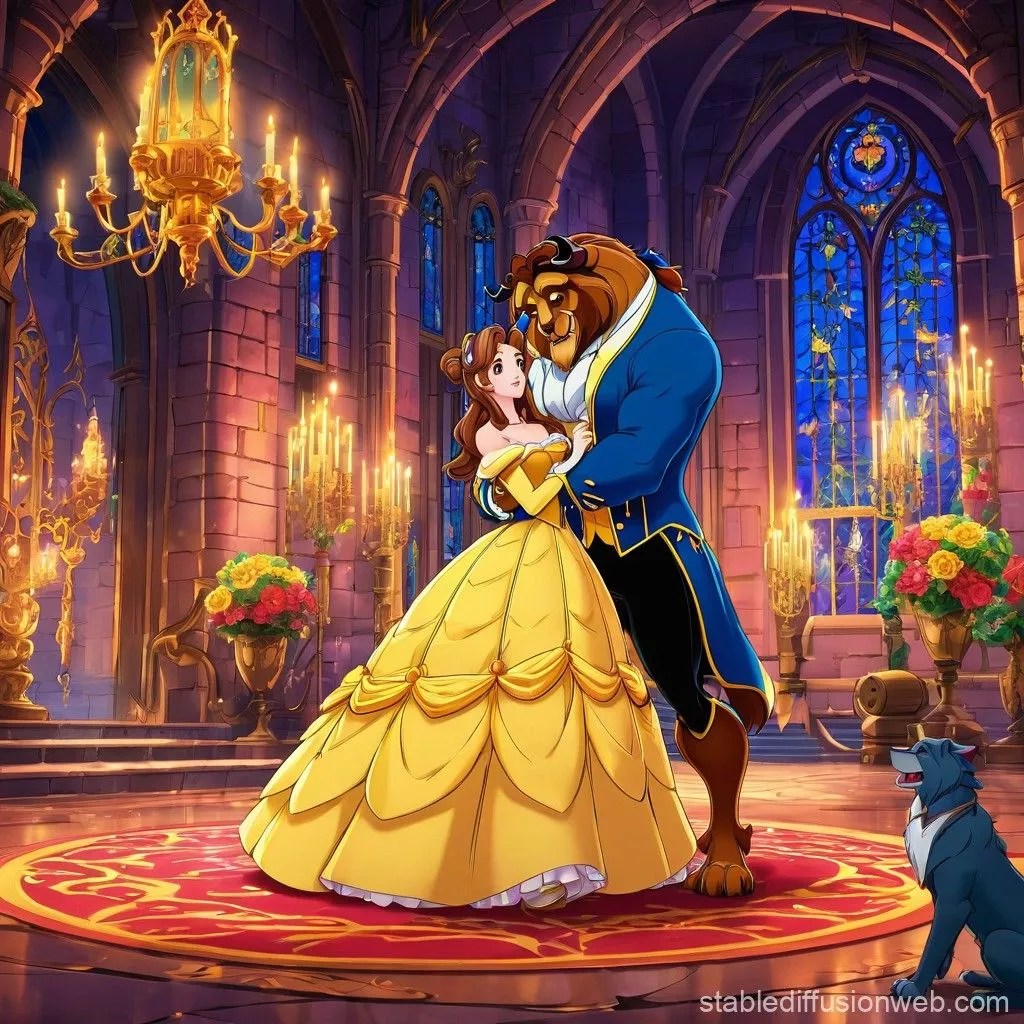 Beauty and the beast castle wallpapers
