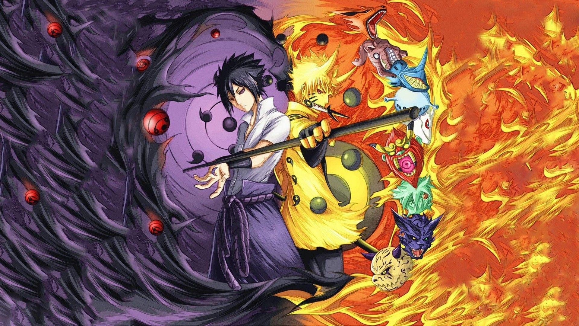 Sasuke Uchiha Vs Naruto Uzumaki Shippuden Wallpapers Wallpaper Cave