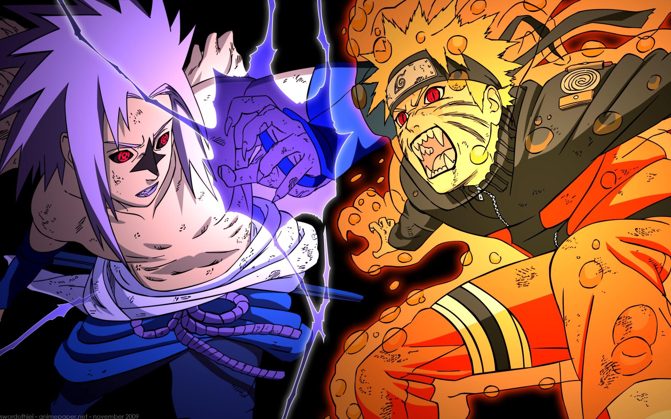 Sasuke Uchiha Vs Naruto Uzumaki Shippuden Wallpapers Wallpaper Cave