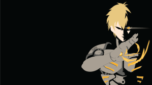 punch genos minimalist anime wallpapers desktop backgrounds 4k vector phone iphone minimalistic minimalism android apk 1080p cyborg background fang silver