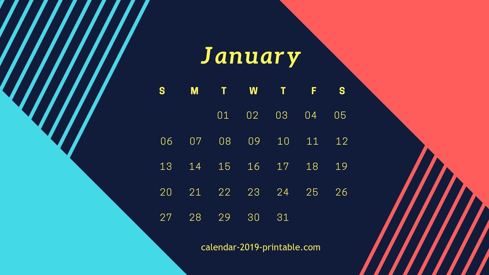 Organize your desktop for 2019! January 2019 Calendar Wallpapers Wallpaper Cave