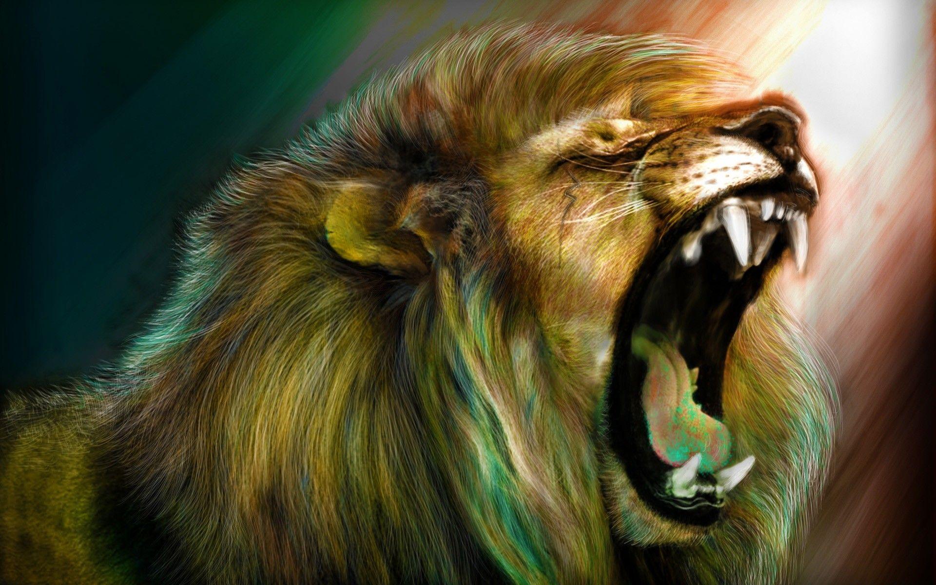 Lion head roaring wallpapers