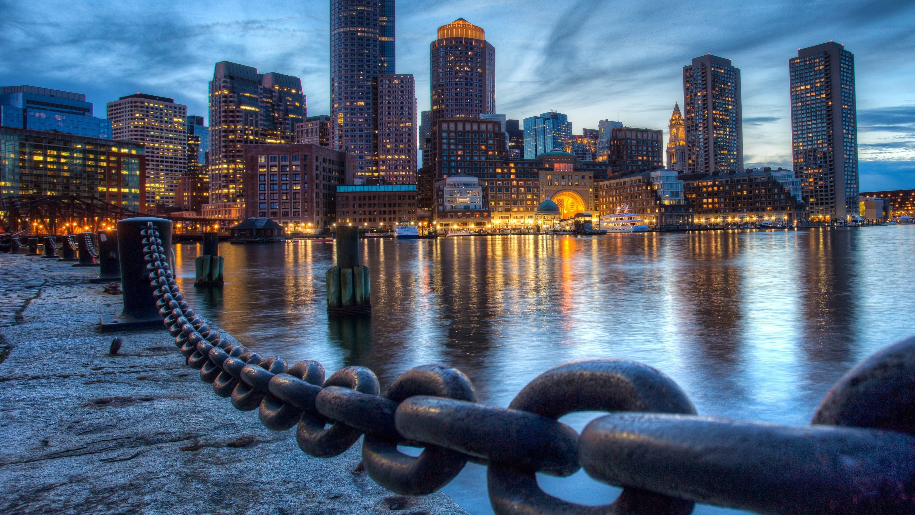 Boston skyline at night, a wallpaper wall mural from magic murals. Boston Wallpapers Wallpaper Cave