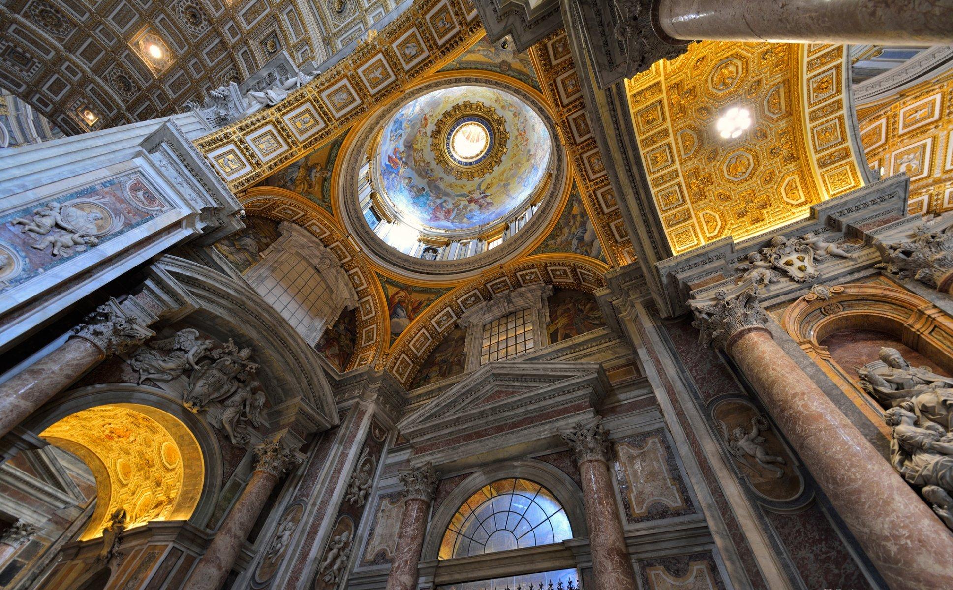 Peter in vatican city (an enclave in rome), begun by pope julius ii in 1506 and completed in 1615 under paul v. St. Peter's Basilica Wallpapers - Wallpaper Cave