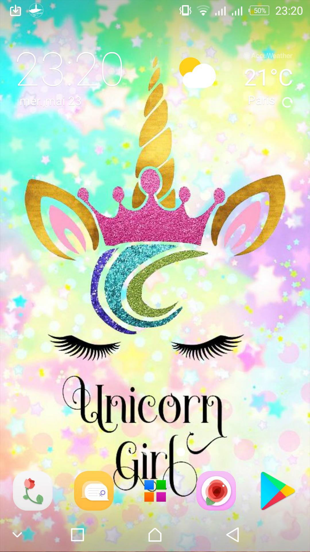 Girly Sparkle Cute Unicorn Wallpaper