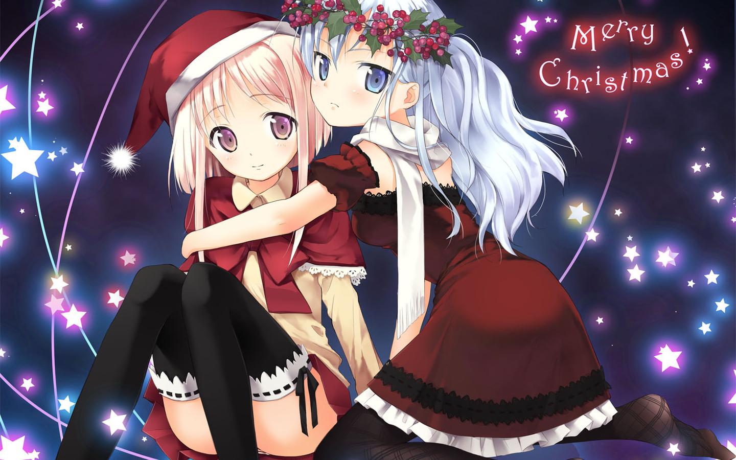 Anime girl christmas wallpapers