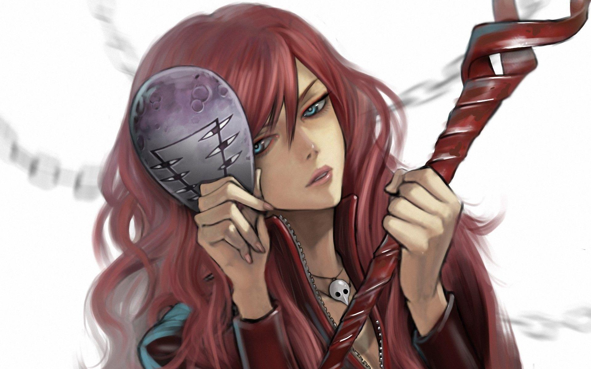 Anime characters with red hair and blue eyes