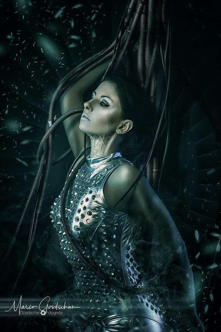 #futuristic digital art #women #artwork science fiction #cyborg bald. Science Fiction Women Wallpapers Wallpaper Cave