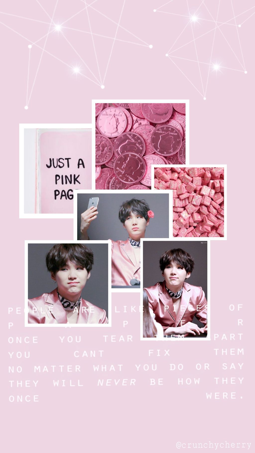 Check out our yoongi photocard selection for the very best in unique or. Yoongi Pink Aesthetic Wallpapers - Wallpaper Cave