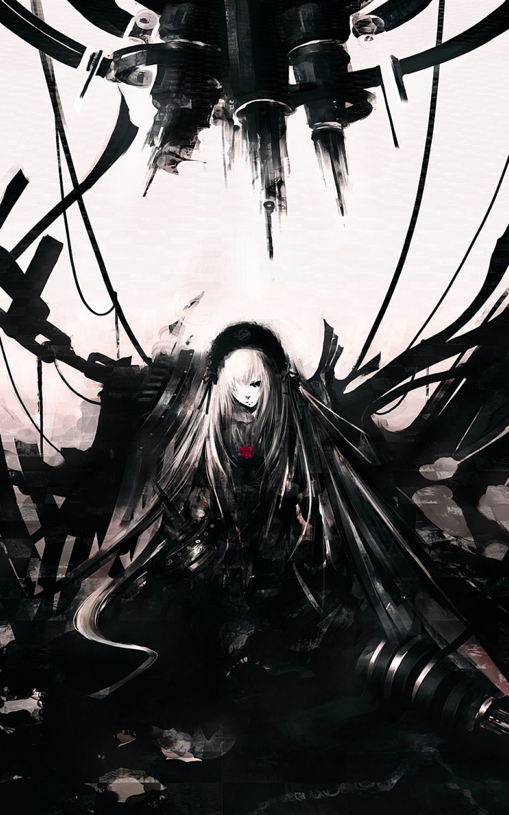 Black White Anime Mobile Hd Wallpapers Wallpaper Cave