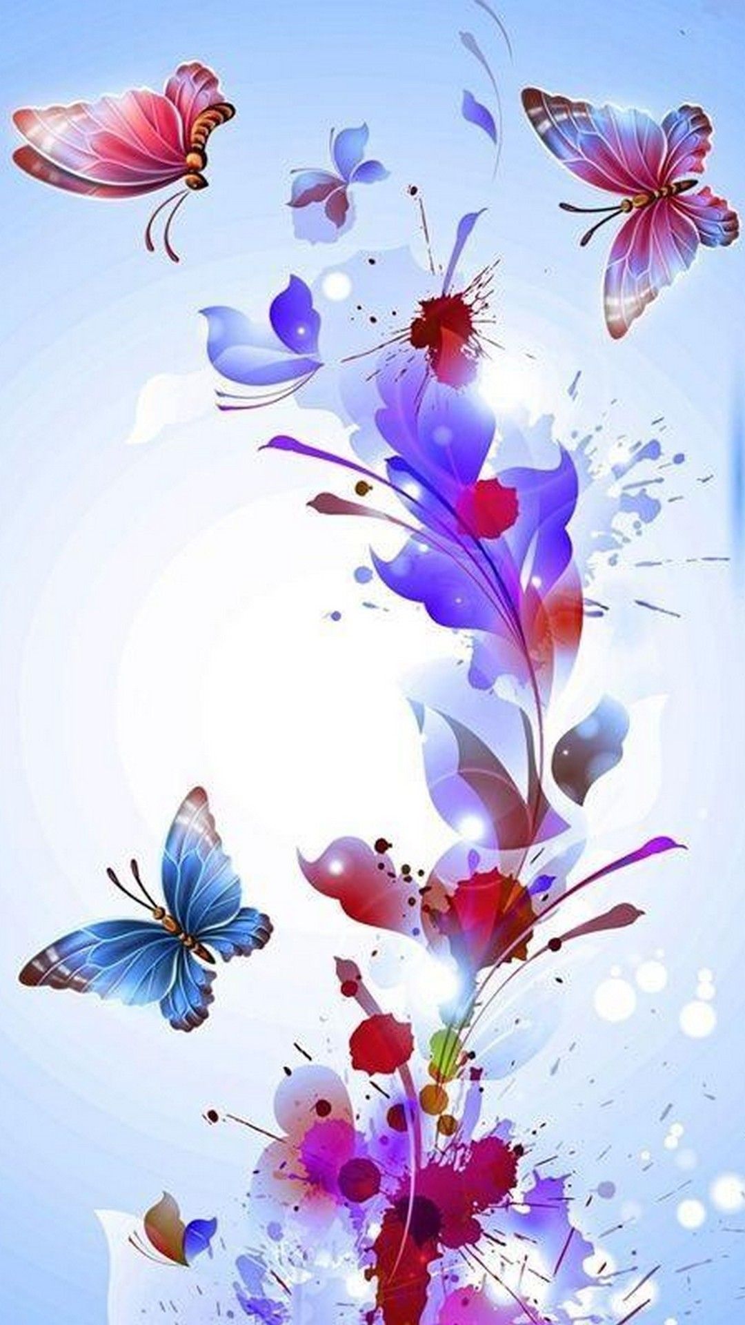 Blue and white butterfly mobile. Butterfly 3d Beautiful Wallpaper For Mobile Phone 316 Svg File For Cricut Free Svg Cut Files
