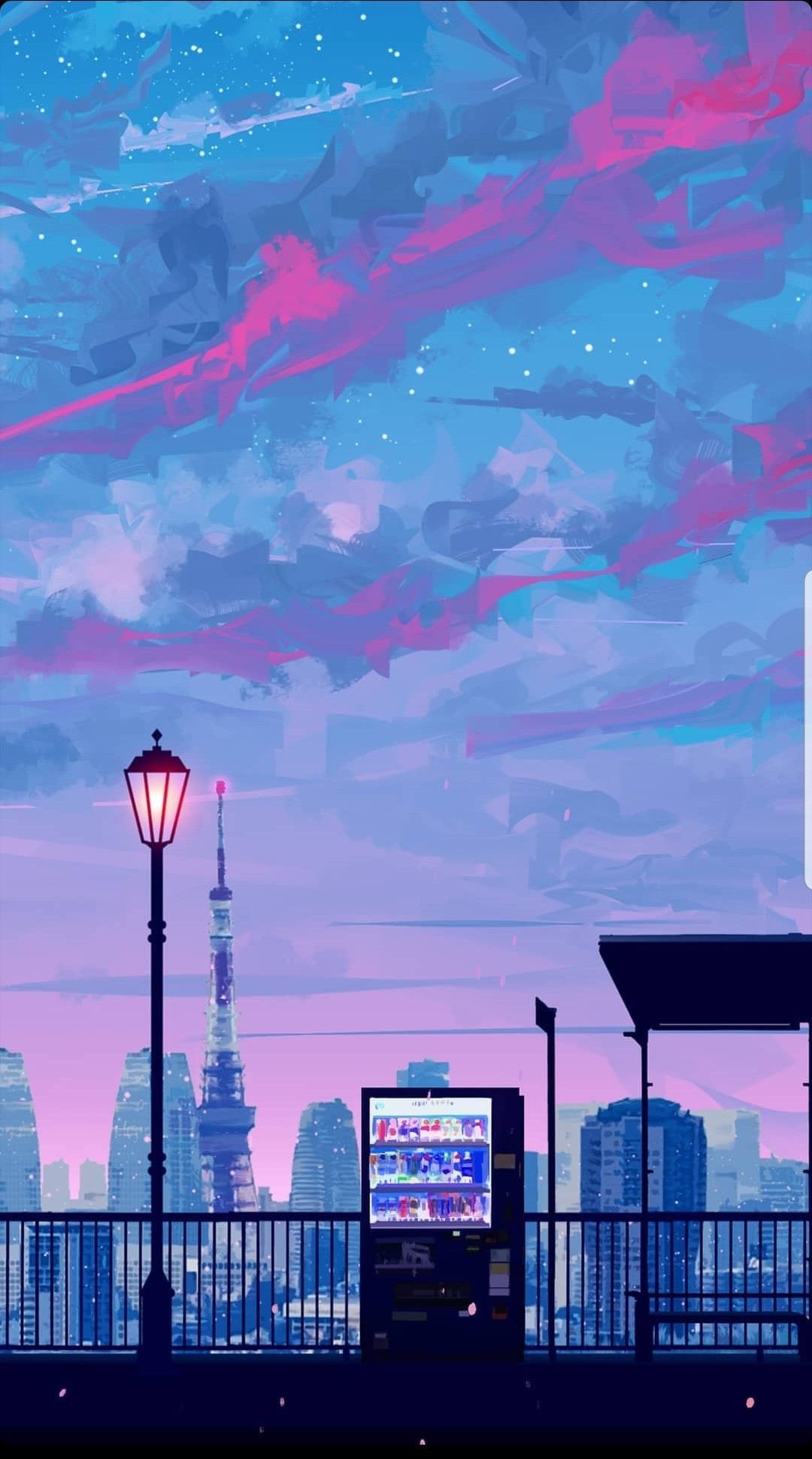 Tons of awesome anime city wallpapers to download for free. Anime City Purple Wallpapers Wallpaper Cave