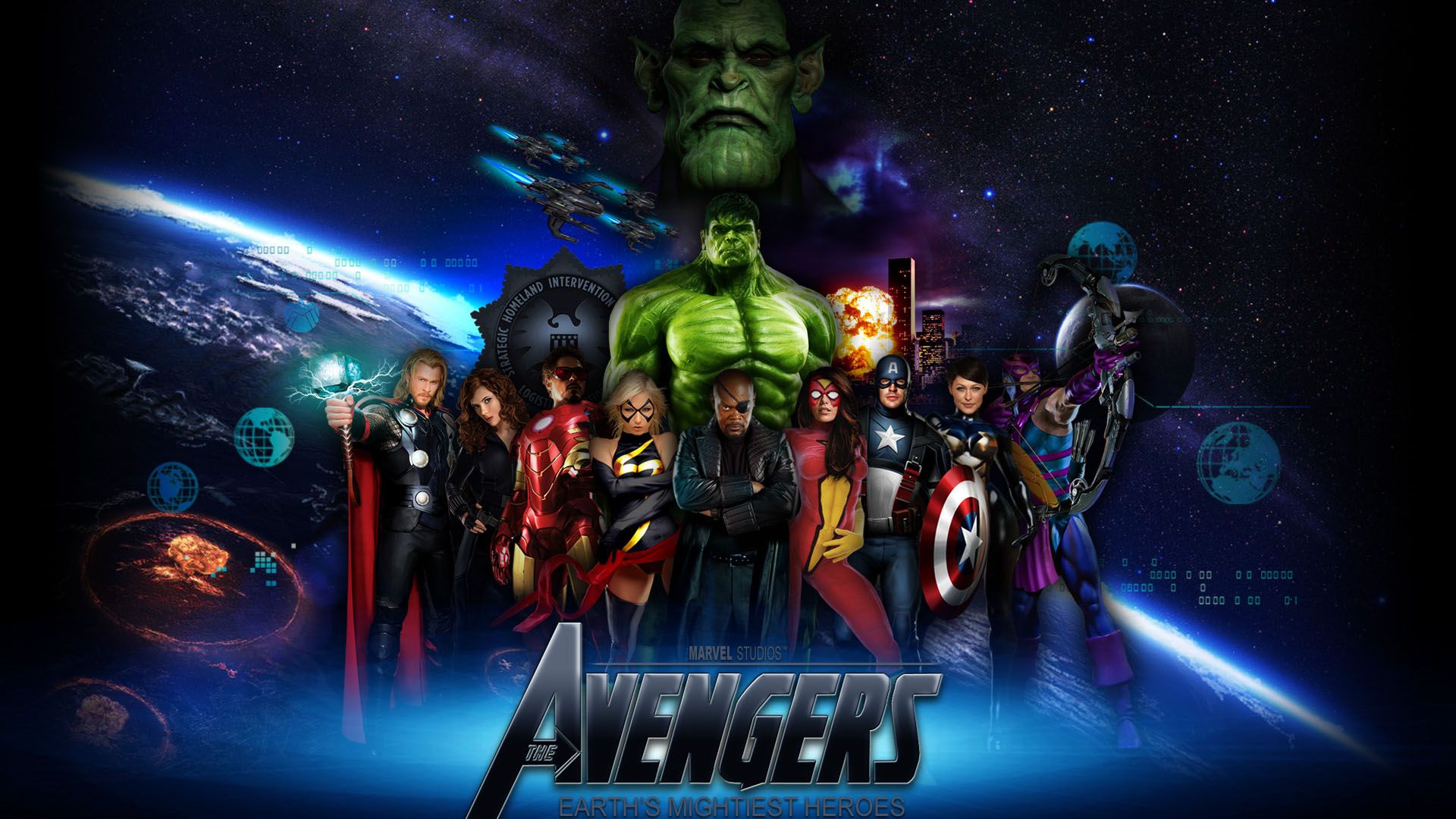 Marvel's mightiest heroes, the avengers, are assembling in movie theaters tonight, but you can captain america, iron man, thor, the hulk, hawkeye, and the black widow on your iphone, ipod touch, and iphone right now! 1920x1080 Avengers Desktop Wallpapers Wallpaper Cave