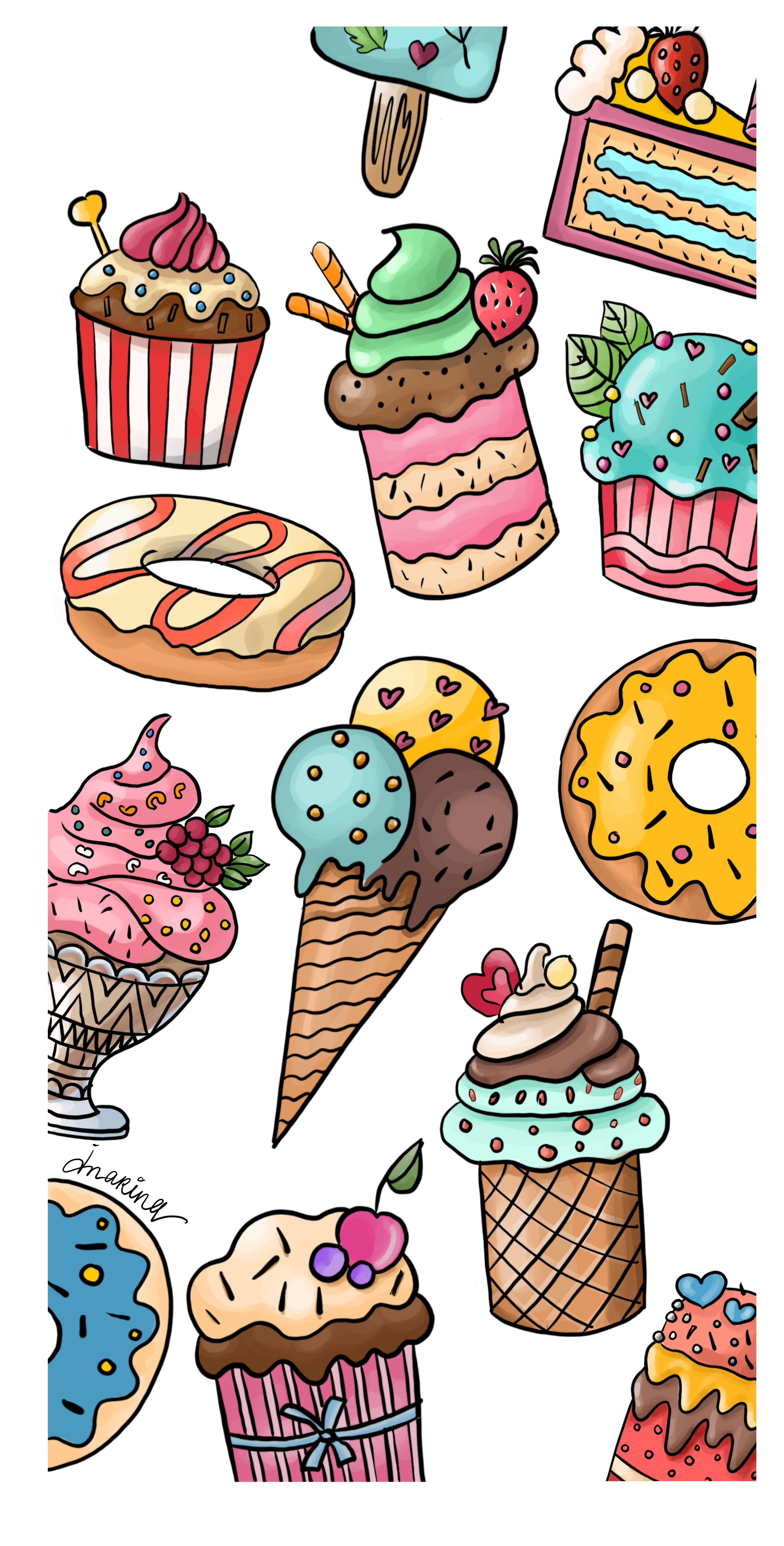 kawaii dessert wallpapers wallpaper cave on kawaii dessert wallpapers