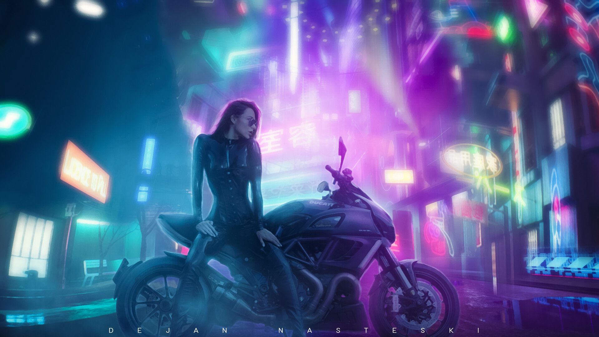 Follow the vibe and change your wallpaper every day! Cyberpunk Girl Futuristic Motorcycle Wallpapers Wallpaper Cave