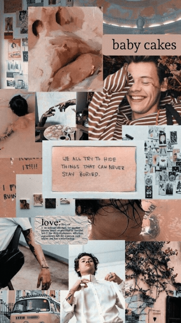 Aesthetic harry styles standing outside wind blowing in his hair . Harry Styles Collage Wallpapers Wallpaper Cave