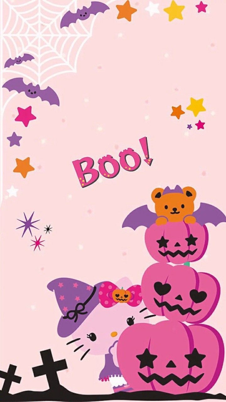Halloween digital wallpaper | cute ghost bunny wallpaper | kawaii background. Halloween Kawaii Wallpapers Wallpaper Cave