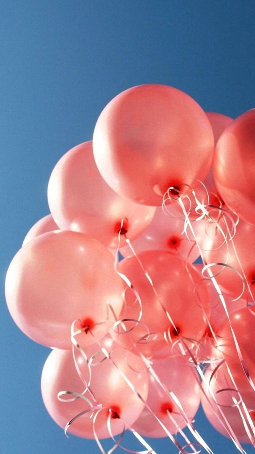 Air balloons having fun over white background with dots stock image . Pink Balloon Wallpapers Wallpaper Cave