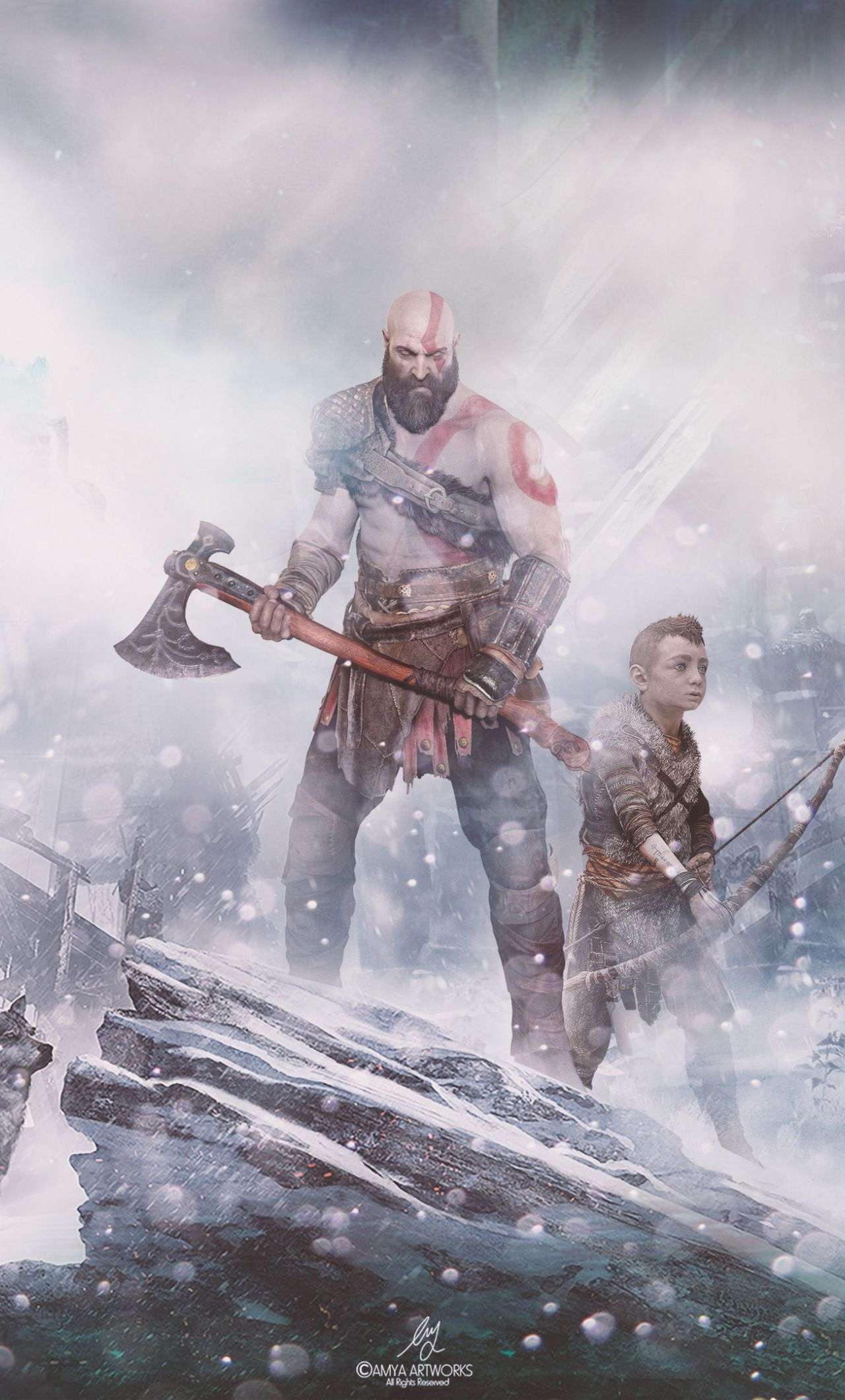 Kratos atreus god of war fan artwork art wallpapers. God Of War Android 4k Wallpapers Wallpaper Cave