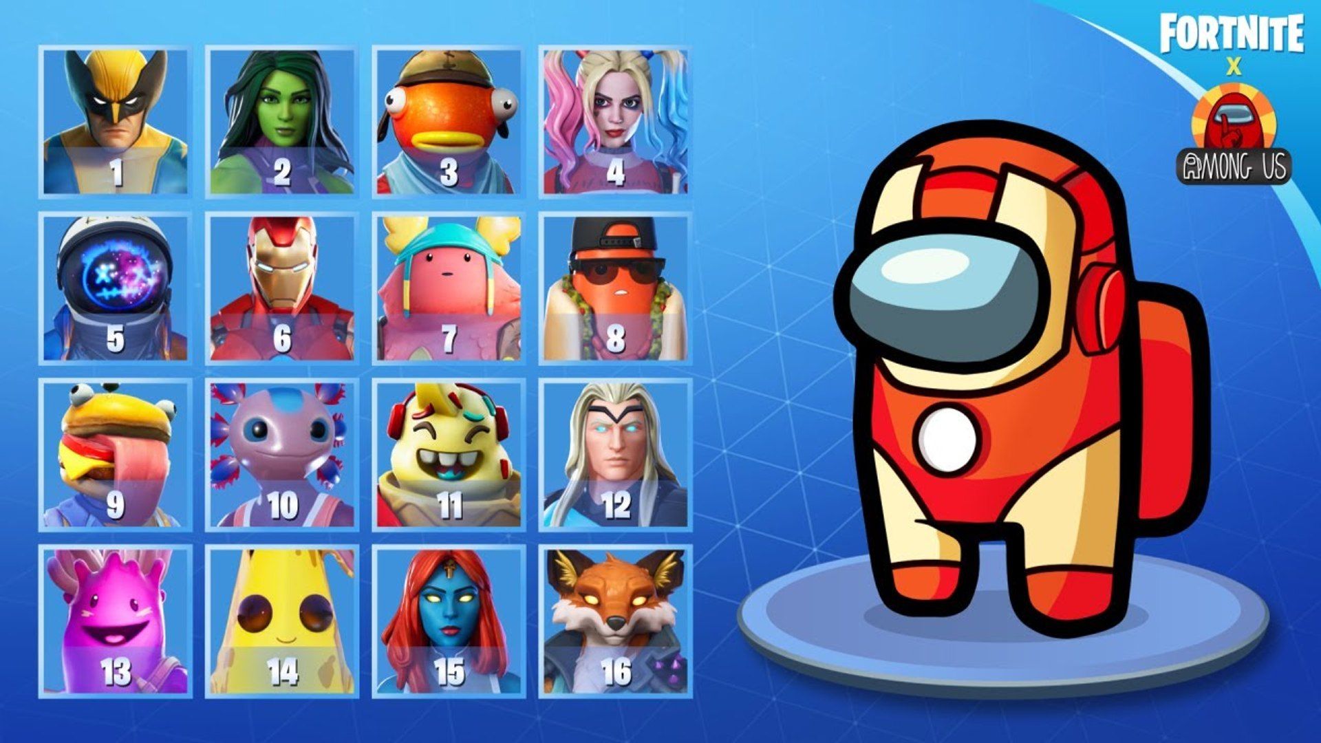 Among us fortnite skins wallpapers