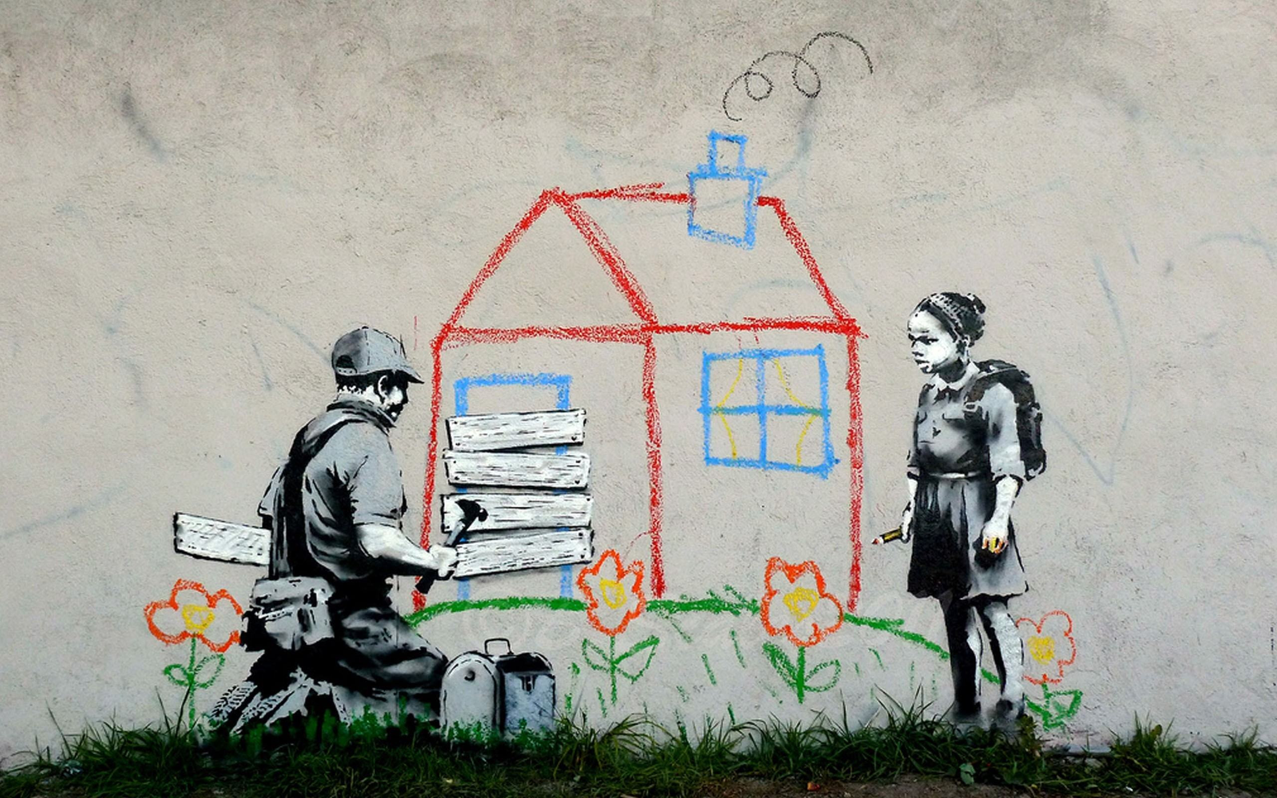 Ottieni immagini Banksy Graffiti Wallpaper 56 Pictures il piu cool saluti