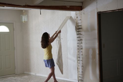 · wait five minutes, and then use the pole scraper to . Prep Walls With Shellac Before Hanging Wallpaper