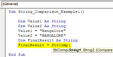 VBA String Comparison | How to Compare Two String Values? (6) VBA String Comparison | How to Compare Two String Values? (6)