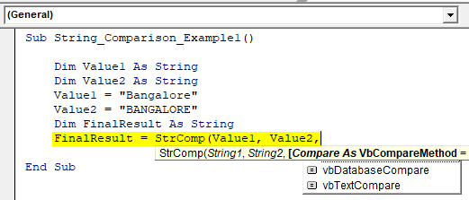 VBA String Comparison | How to Compare Two String Values? (7) VBA String Comparison | How to Compare Two String Values? (7)