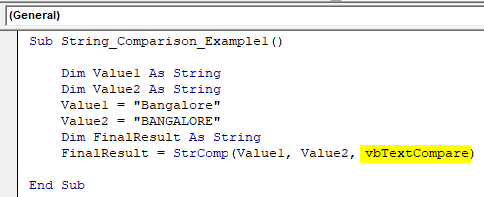VBA String Comparison | How to Compare Two String Values? (8) VBA String Comparison | How to Compare Two String Values? (8)