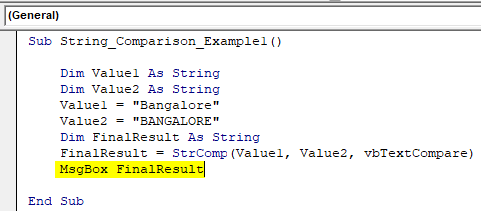 VBA String Comparison | How to Compare Two String Values? (9) VBA String Comparison | How to Compare Two String Values? (9)