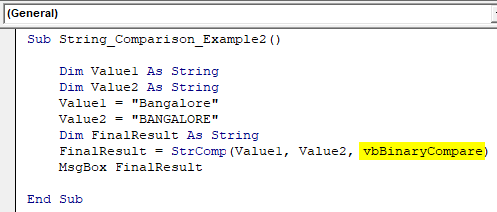 VBA String Comparison | How to Compare Two String Values? (12) VBA String Comparison | How to Compare Two String Values? (12)