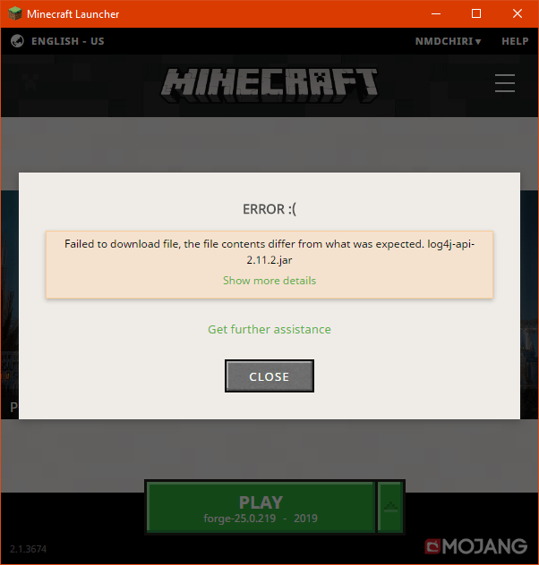 failed to download file, the file contents differ from what was expected