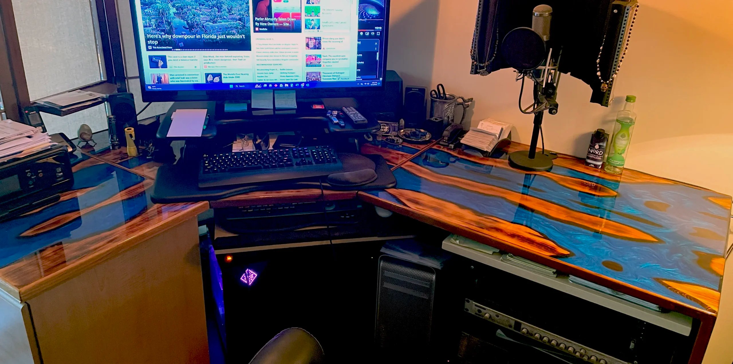 custom waterfall desk