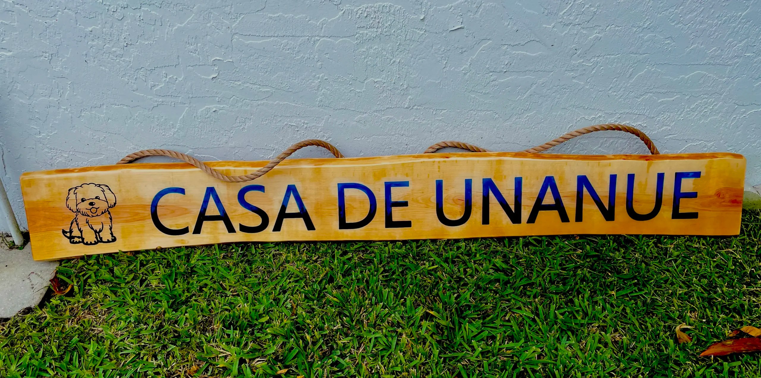 custom wood and epoxy signage