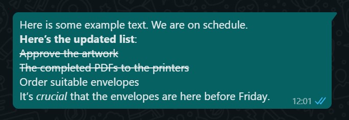 WhatsApp text formatter online