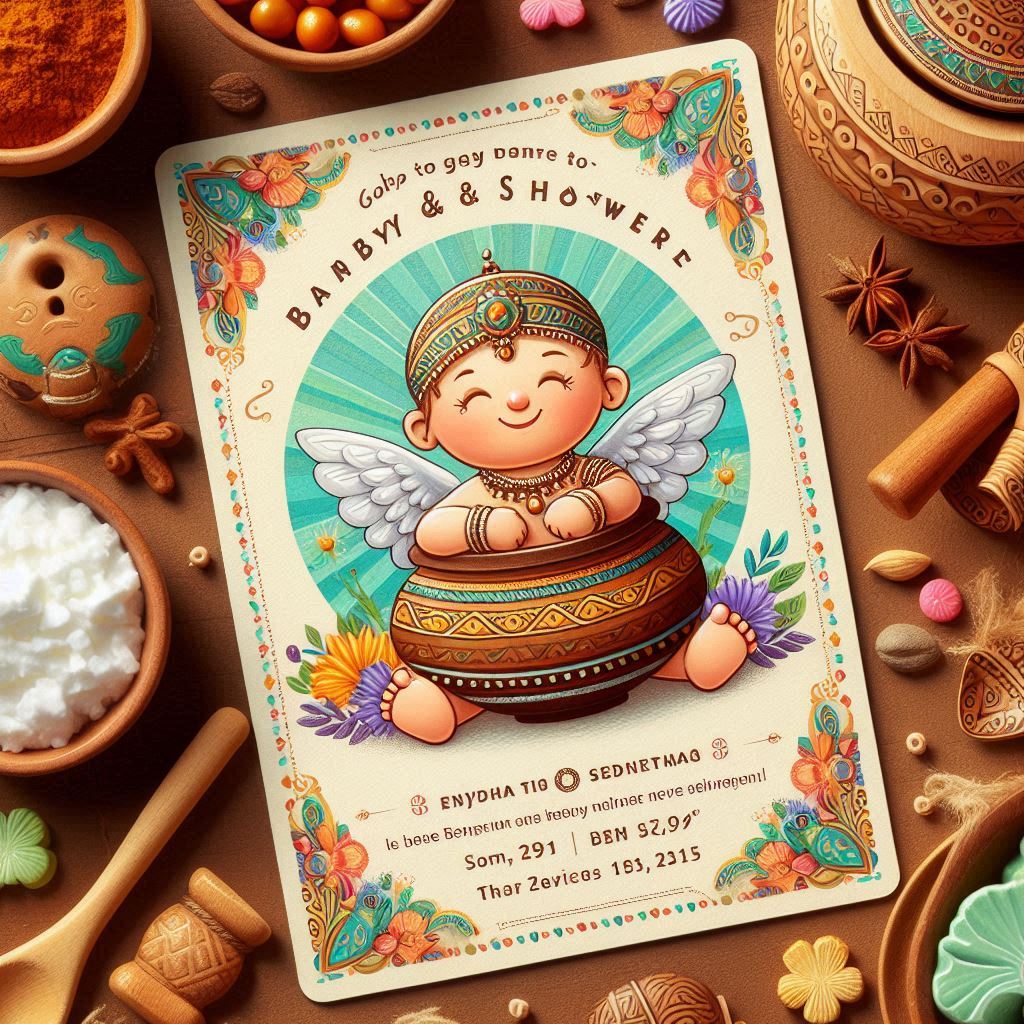 Traditional Baby Shower WhatsApp Invitation Template