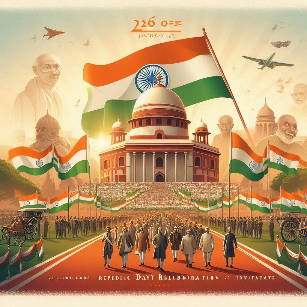 Republic Day Celebration Invitation Card Messages 2025