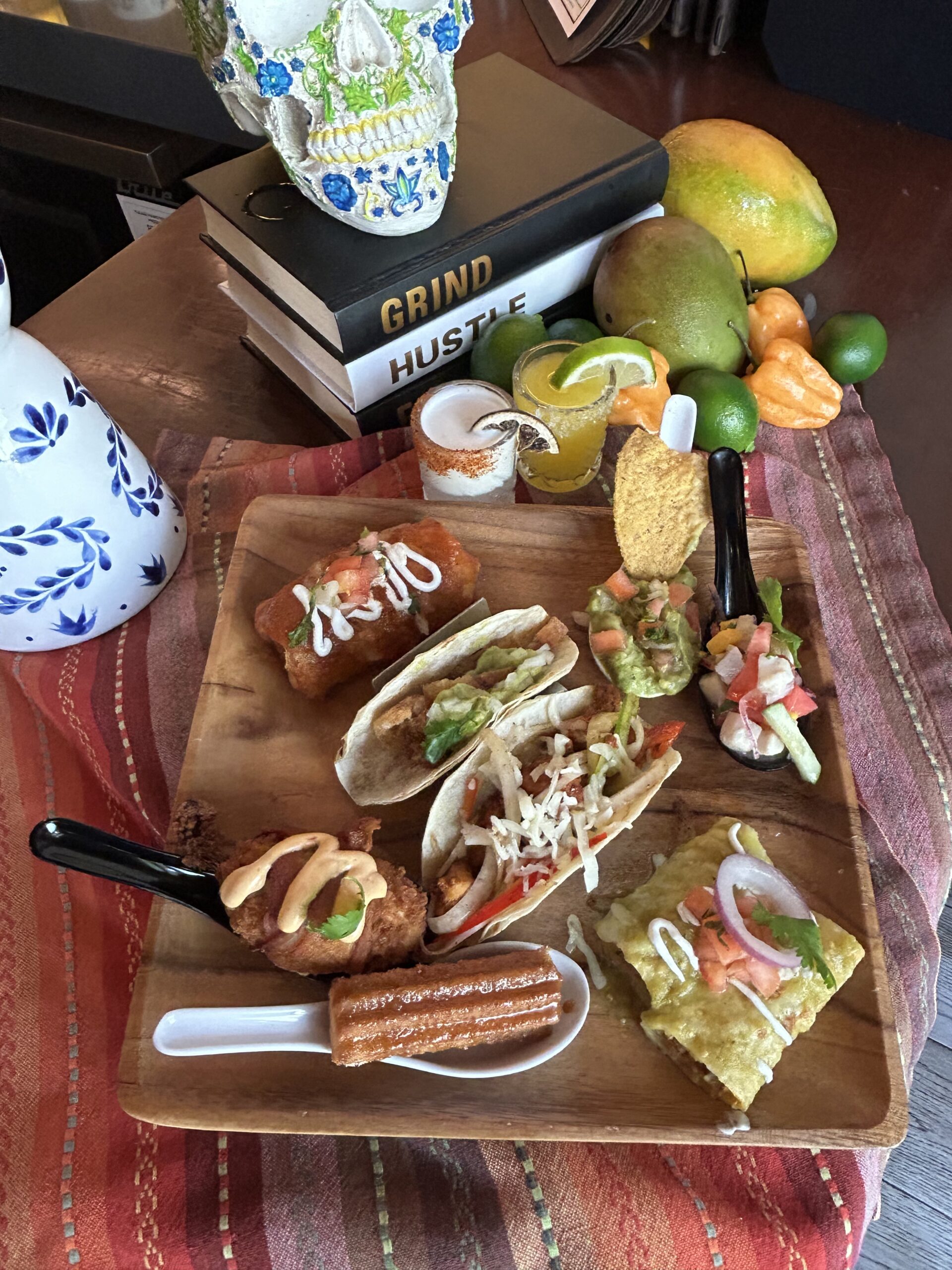 food sampling in Camana Bay, Grand Cayman