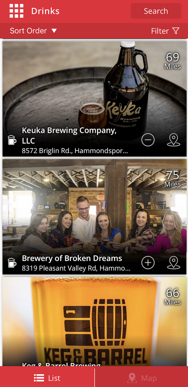 Craft Your Adventure App - Breweries