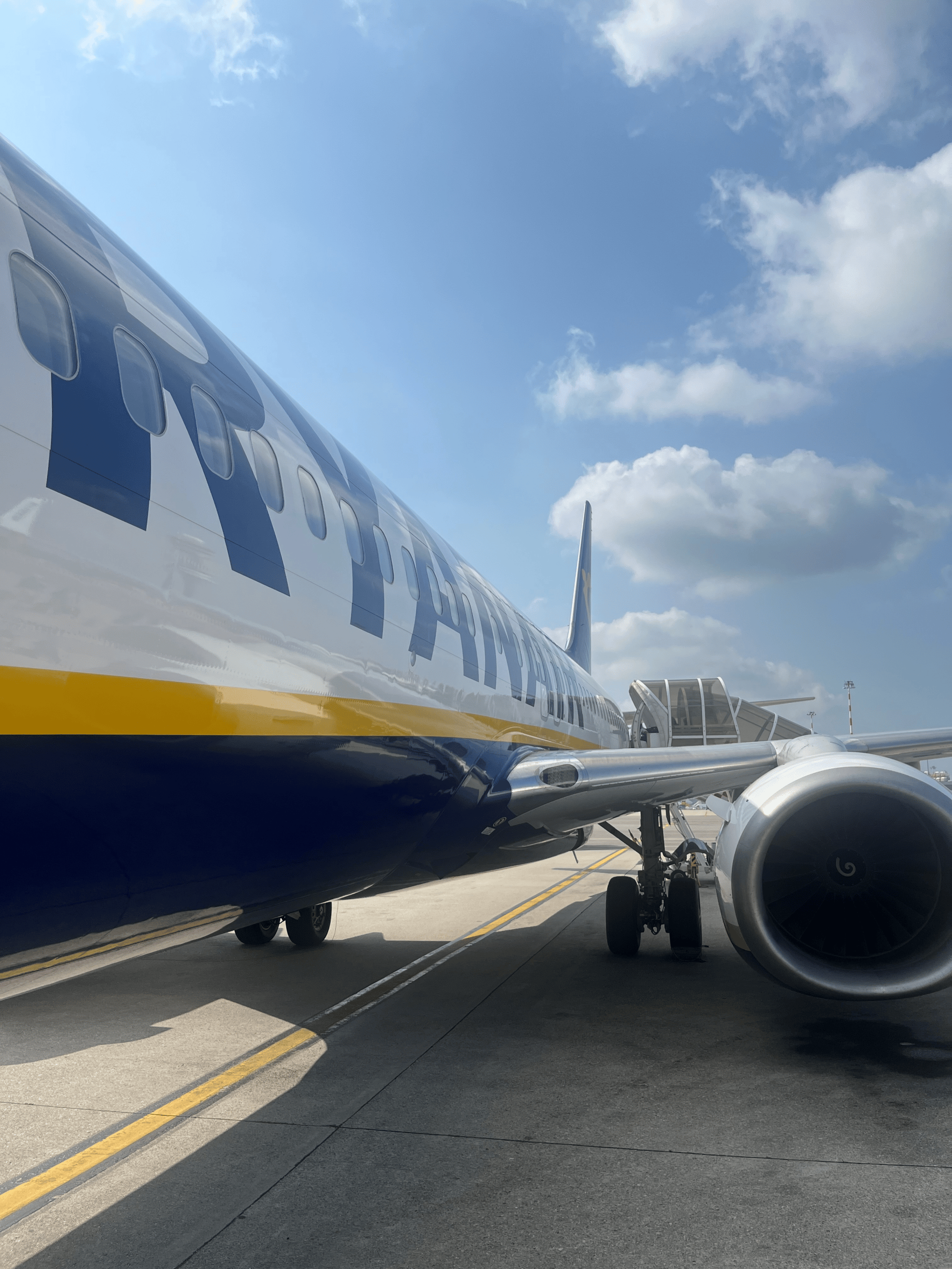 Ryanair european budget airline plane view