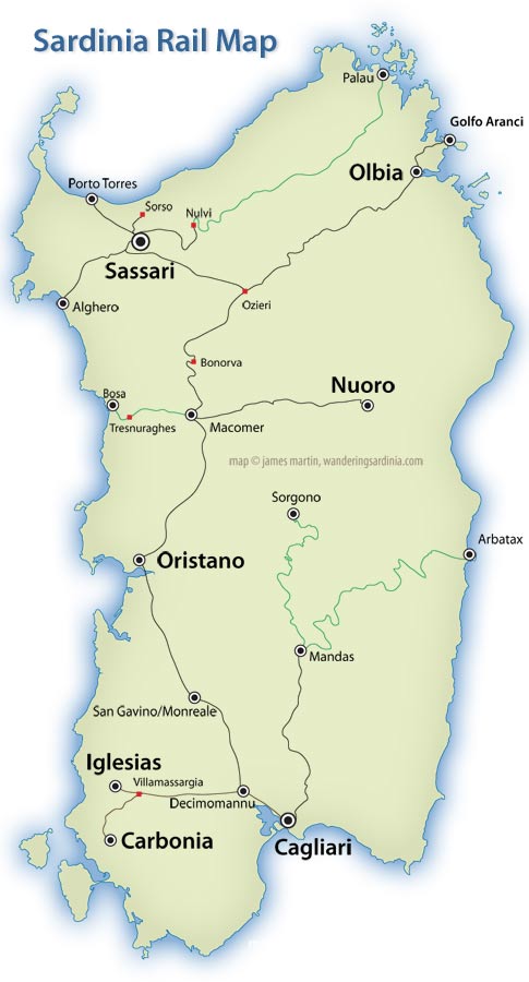Sardinia Rail Map Ferrovie Della Sardegna Wandering.