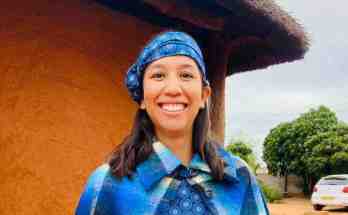 Caitlin, a CED Response volunteer in Botswana in traditional dress