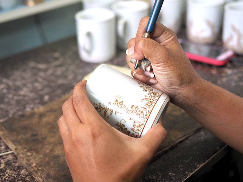 Benjarong literally means 5 colors, but designs can have up to 8 colors.