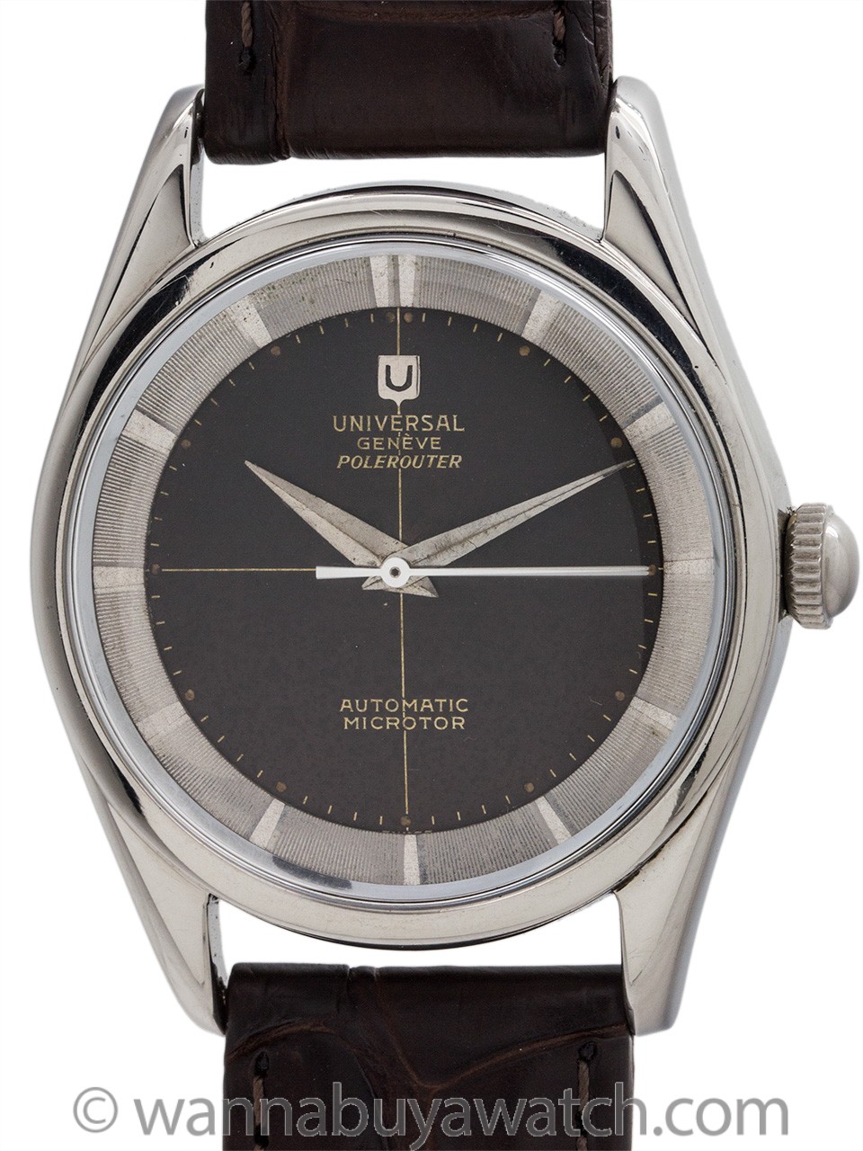 ヴィンテージ☆ルーバーミラー Universal Geneve Polerouter Chocolate Dial circa 1955
