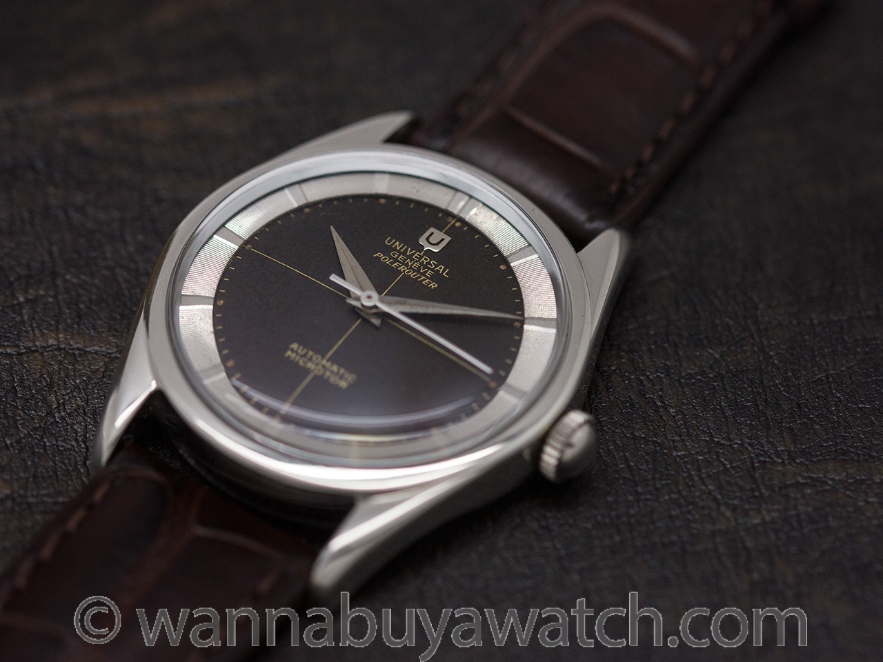 Universal Geneve Polerouter Chocolate Dial circa 1955