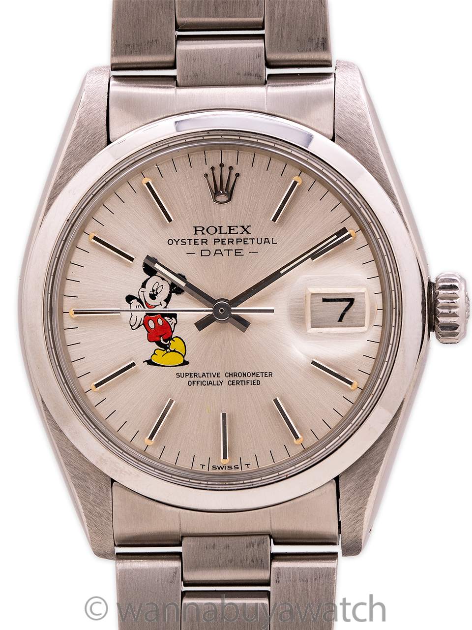 Rolex Oyster Perpetual Date ref 1500 Mickey Mouse circa 1970