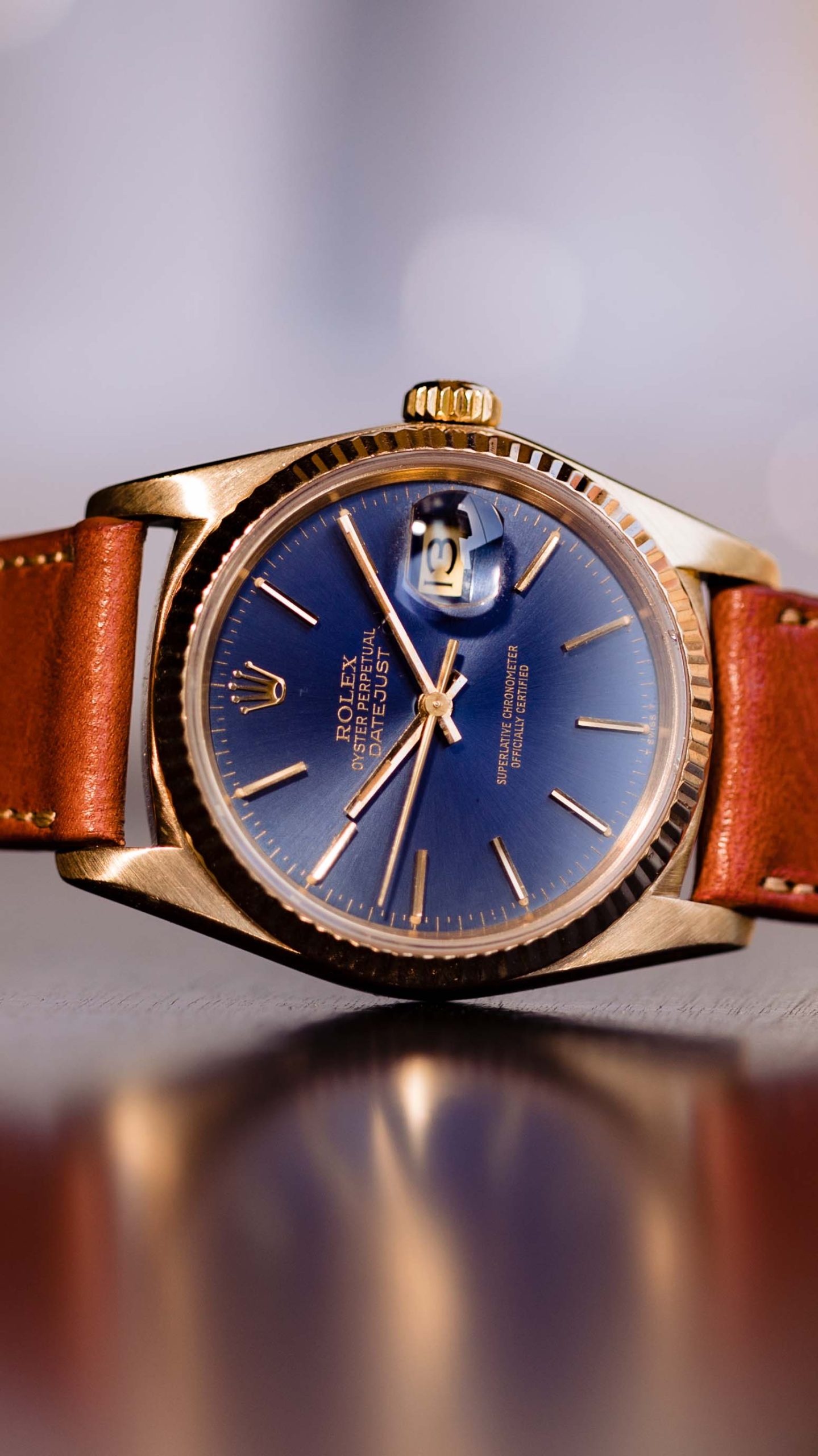 Rolex Datejust 18K YG Ultramarine Dial circa 1979