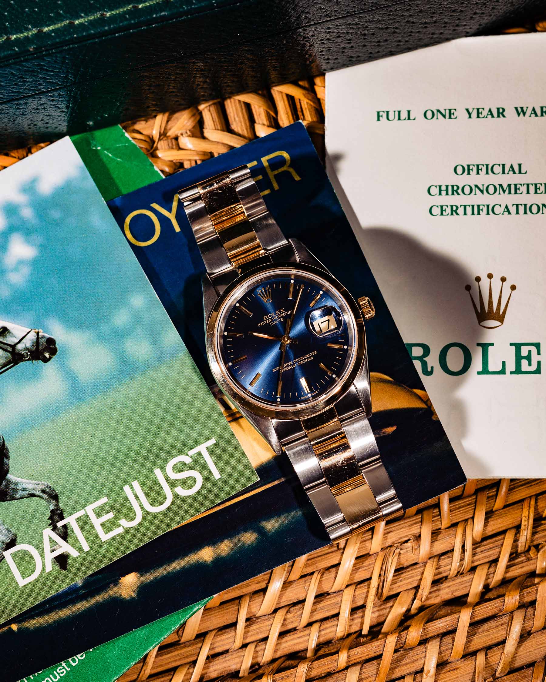 Rolex Oyster Perpetual Date SS/18K YG ref# 15203 circa 1990 Box