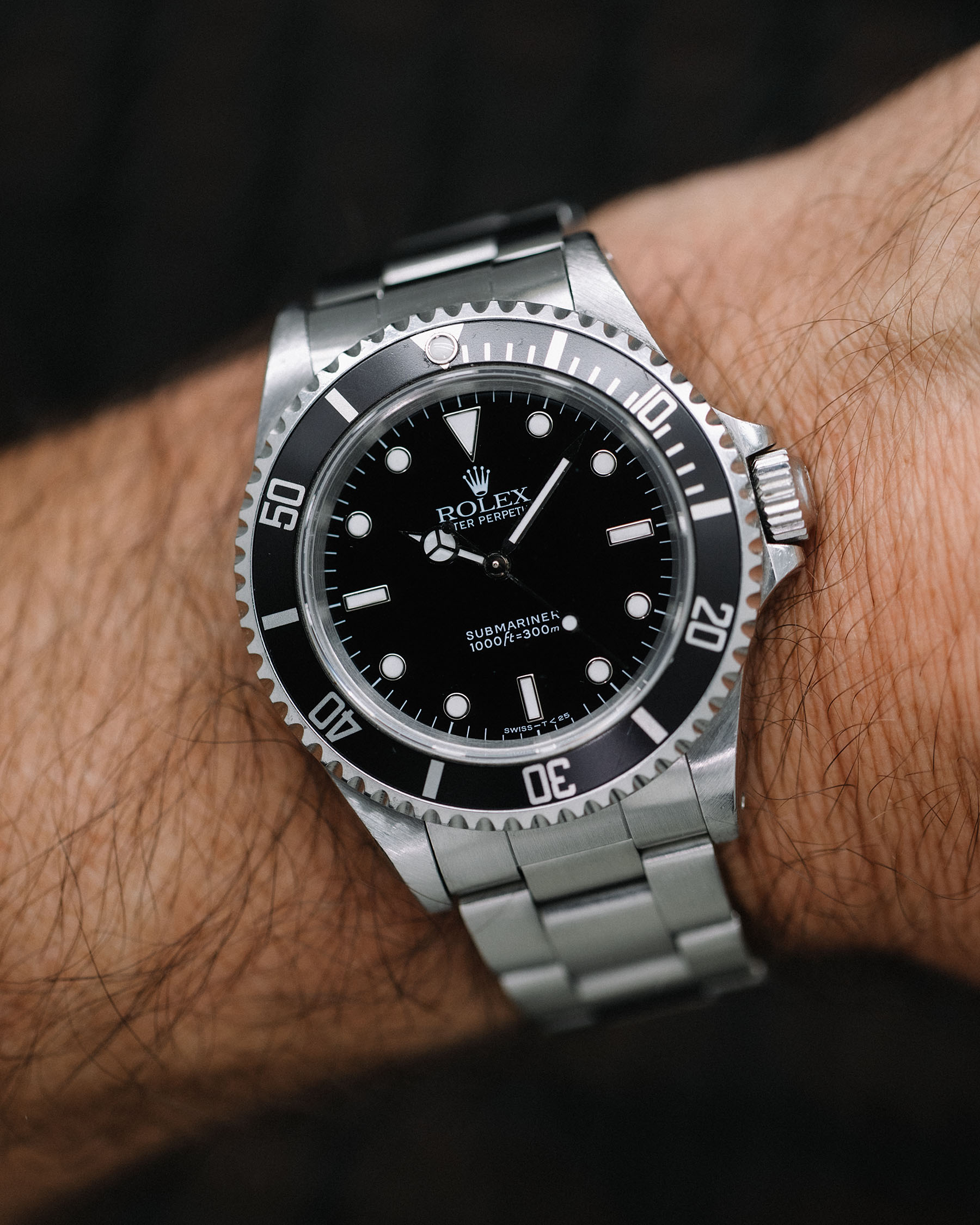 らむ品です。 Rolex Submariner ref 14060 Tritium Dial & Tropical Insert circa 1996